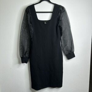House of Harlow 1960 Black Dress with Sheer Sleeves